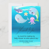 感謝していYou baby shower chシックな手書き水槽 ノートカード (正面)