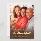 感謝してる。感謝祭カスタムの写真カード シーズンカード (正面)