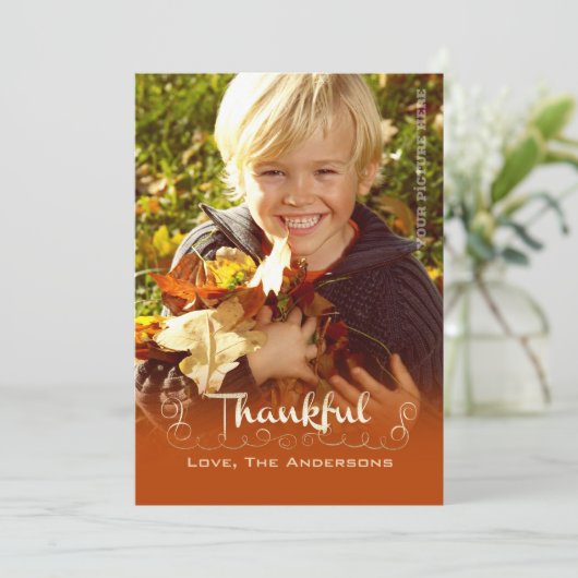 感謝してる。感謝祭カスタムの写真カード シーズンカード (スタンド正面)