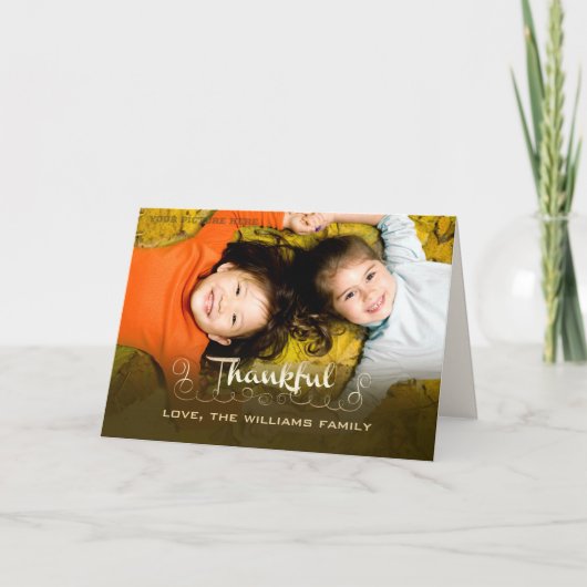 感謝してる。感謝祭カスタムの写真 シーズンカード (正面)