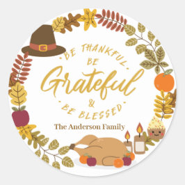 感謝して感謝し賛美ている ラウンドシール