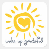 感謝して目を覚ます スクエアシール (正面)