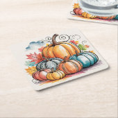 感謝して スクエアペーパーコースター (アングル)