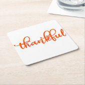 感謝して スクエアペーパーコースター (アングル)