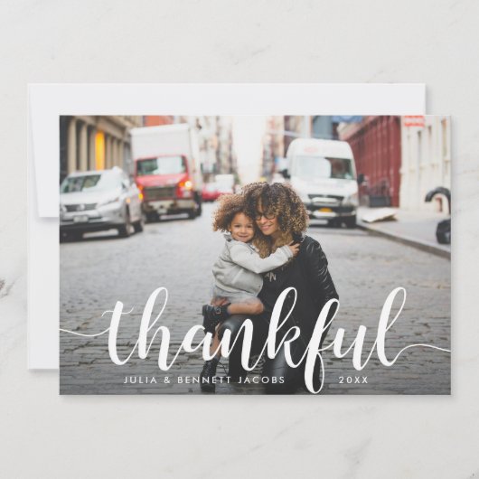 感謝して |感謝祭のフォトカード シーズンカード (正面)
