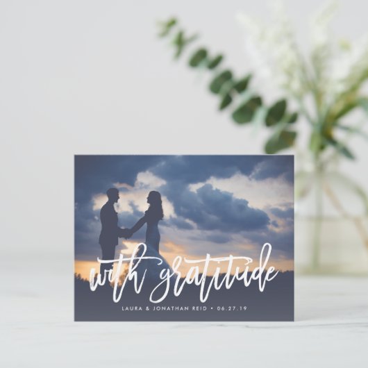 感謝して |結婚さんの写真 ポストカード (スタンド正面)