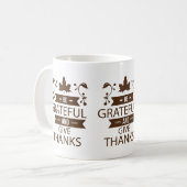 感謝し与えて感謝していす コーヒーマグカップ (正面左)