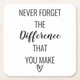 感謝し忘れて決して違いを作らない スクエアペーパーコースター