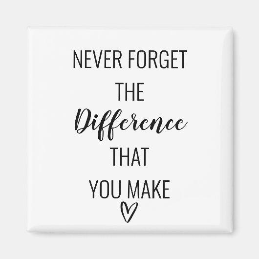 感謝し忘れて決して違いを作らない マグネット (正面)