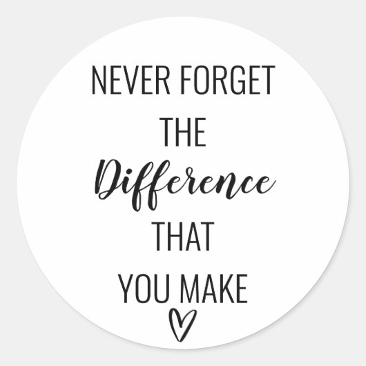 感謝し忘れて決して違いを作らない ラウンドシール (正面)