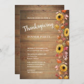 感謝するひまわりの葉花と 招待状 (正面/裏面)