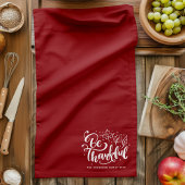 感謝するスクリプトの収穫バーガンディ感謝 キッチンタオル