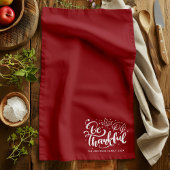 感謝するスクリプトの収穫バーガンディ感謝 キッチンタオル