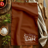 感謝するスクリプトの収穫ブラウン キッチンタオル