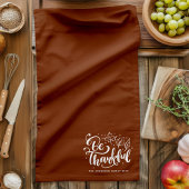 感謝するスクリプトの収穫ブラウン キッチンタオル
