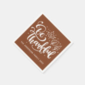 感謝するスクリプトの収穫ブラウン スタンダードカクテルナプキン (角)