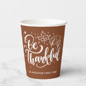 感謝するスクリプトの収穫ブラウン 紙コップ (裏面)