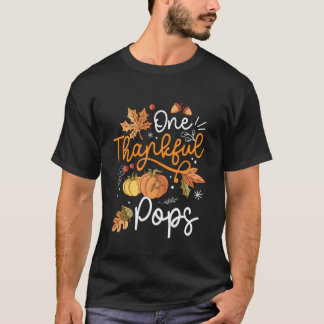 感謝するパパ ハッピーサンクスギビングデー パンプキン ファー Tシャツ