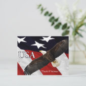 感謝するベテランのワシ ポストカード (スタンド正面)