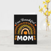 感謝するママの感謝祭 レインボー オータム ヒョウ柄 カード (黄色い花)