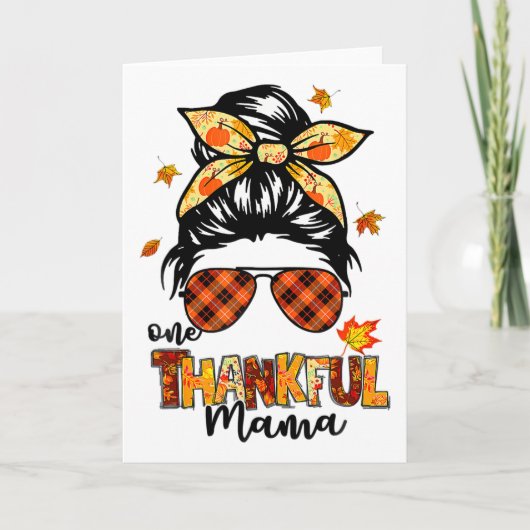 感謝するママの面白いお団子秋のオータムステッカー カード (正面)