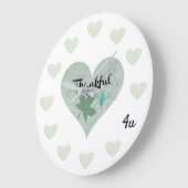 感謝するロマンチックな青いハート ラージ壁時計 (傾斜)