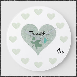 感謝するロマンチックな青いハート ラージ壁時計