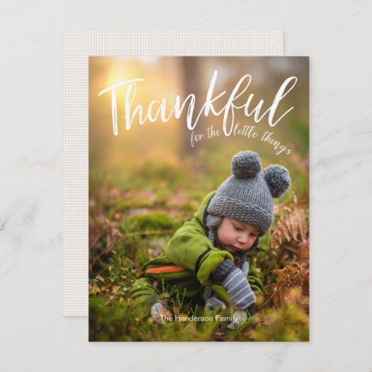 感謝する小さなことに感謝する感謝記念写真 シーズンカード (正面/裏面)