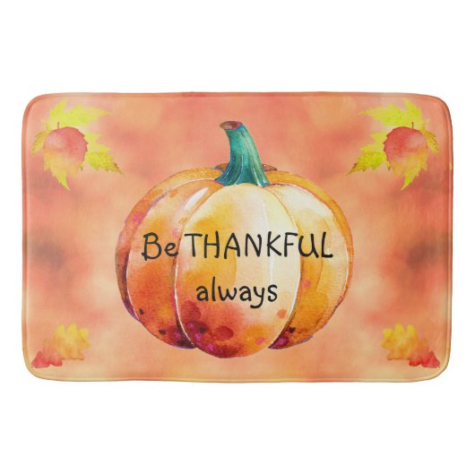 感謝する常にかわいい秋バスラグパーソナライズされた バスマット (正面)