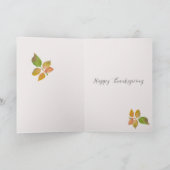 感謝する幸せな感謝祭紅葉 カード (内部)