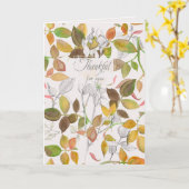 感謝する幸せな感謝祭紅葉 カード (黄色い花)