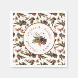 感謝する果実の秋のバスケット賛美 スタンダードカクテルナプキン