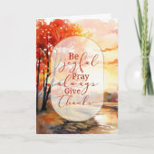 感謝する秋の紅葉と木 シーズンカード (正面)