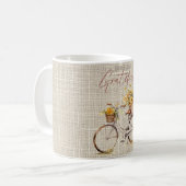感謝する選択フローラ自転車マグ コーヒーマグカップ (正面左)