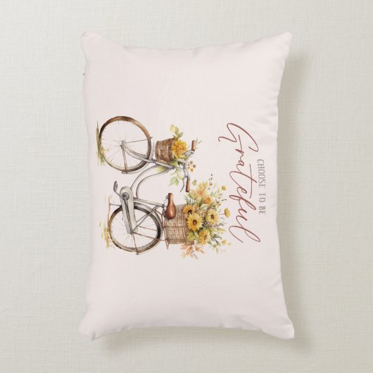 感謝する選択 – 自転車と素朴秋 アクセントクッション (正面(垂直))
