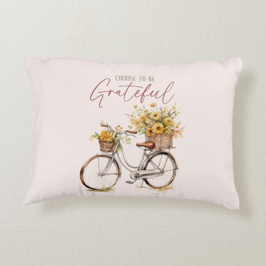 感謝する選択 – 自転車と素朴秋 アクセントクッション (裏面)