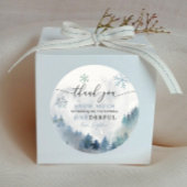 感謝する雪の多い男の子1歳の誕生日のお願い ラウンドシール