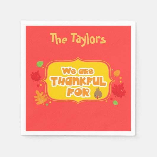 感謝する スタンダードカクテルナプキン (正面)