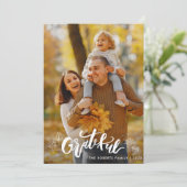 感謝する |ホワイトレタリングハッピー感謝祭カード シーズンカード (スタンド正面)