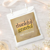 感謝する。感謝する。感謝祭おめでとう。 フェイバーバッグ (クリップ留めされた状態)