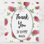 感謝そうベリー多くのイチゴありがとう ワインラベル (シングルラベル)