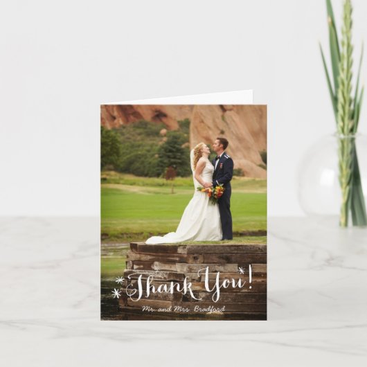 感謝との破烈は写真のメッセージカードを折りました サンキューカード (正面)