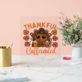 感謝とカフェイン入り感謝祭おもしろいコーヒー アクリルサイン (ウェディング)