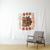 感謝とカフェイン入り感謝祭おもしろいコーヒー タペストリー (インサイチュ(横))