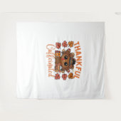 感謝とカフェイン入り感謝祭おもしろいコーヒー タペストリー (正面(横))