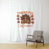 感謝とカフェイン入り感謝祭おもしろいコーヒー タペストリー (インサイチュ)