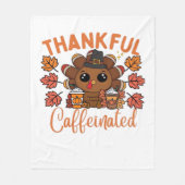 感謝とカフェイン入り感謝祭おもしろいコーヒー フリースブランケット (正面)