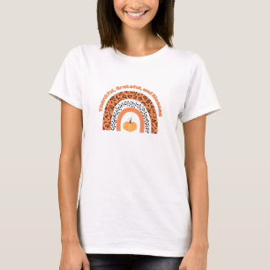 感謝とカボチャ賛美の女性 Tシャツ