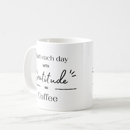 感謝とコーヒーマグで毎日を始める コーヒーマグカップ (正面左)