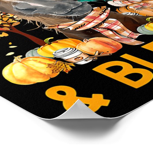 感謝とパンプキ賛美ンの馬の秋感謝祭 ポスター (角)